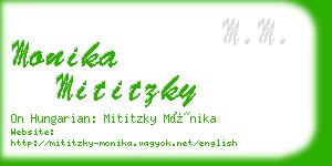 monika mititzky business card